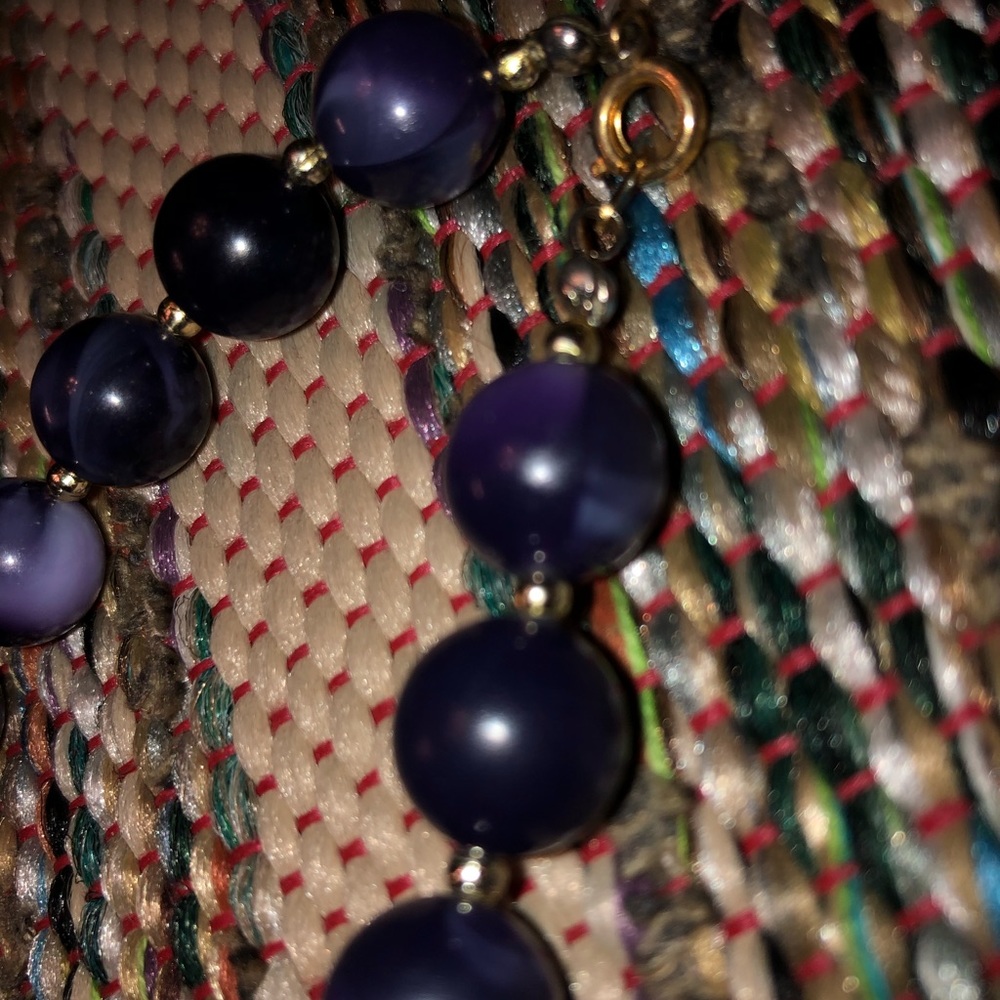 VTG BOHO purple beaded 18“ necklace - Picture 2 of 3